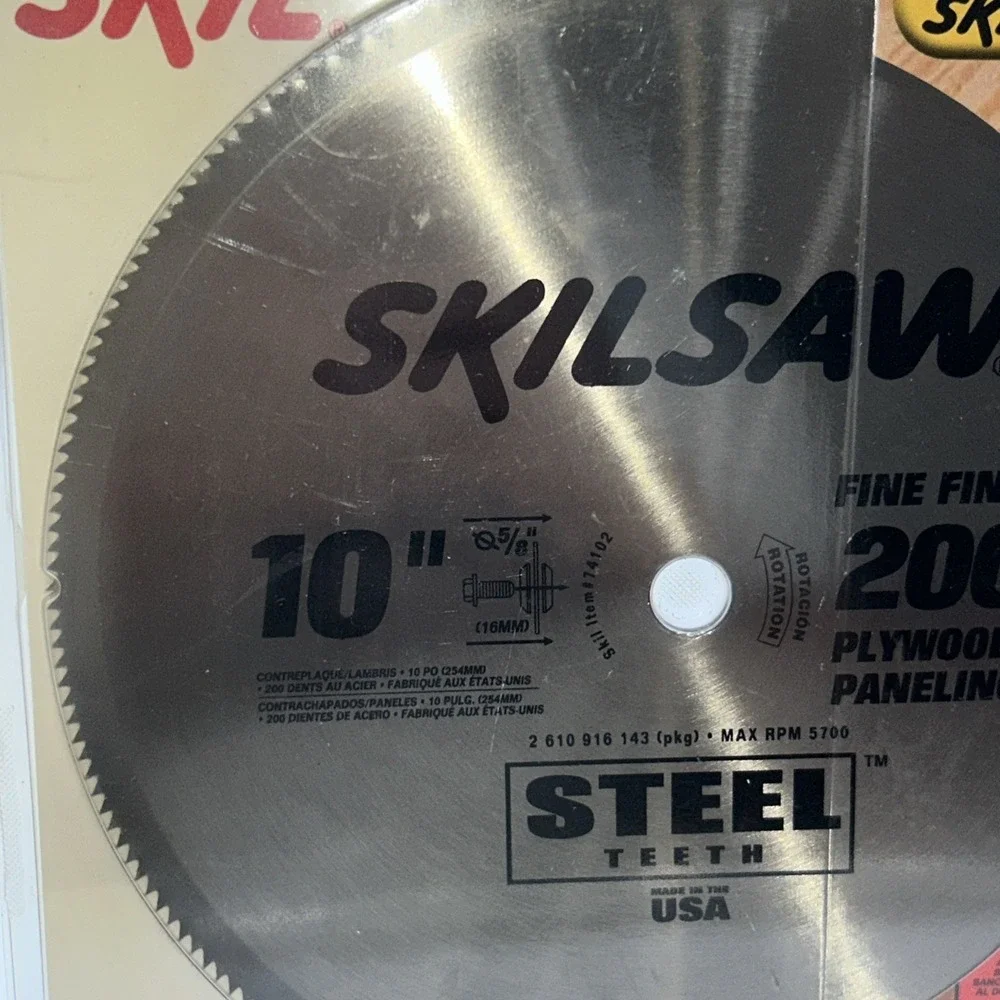 Skil 10 inch 200 Teeth Plywood/Paneling Steel Blade 5/8 Arbor New Made In USA